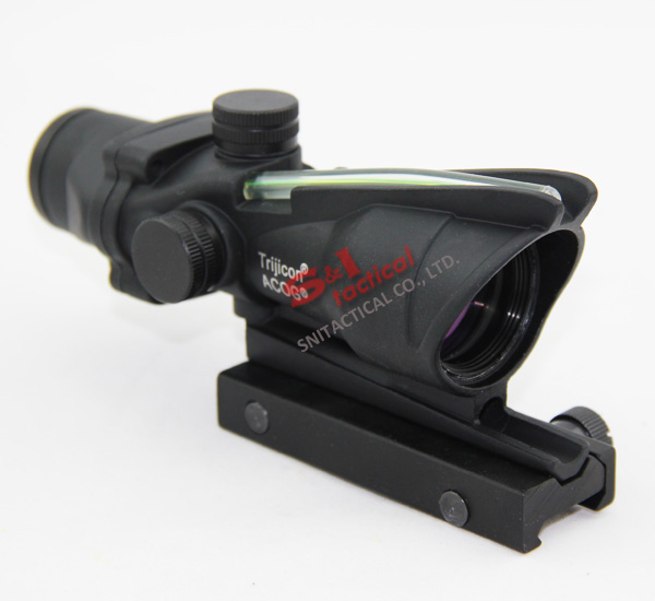 4x32 ACOG Style Optical Tactical Scope W/ Green Fiber Crosshair